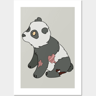 Zombie Panda Bear Cartoon // Funny Halloween Zombie Posters and Art